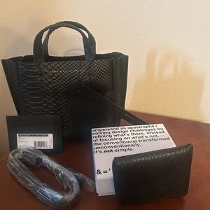 Ampersand As Apostrophe Micro Tote in Black Python w matching wallet